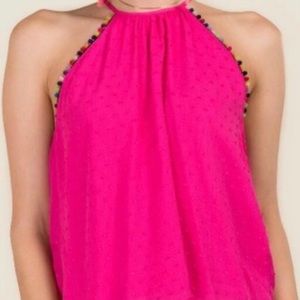 Pompom high neck tank
